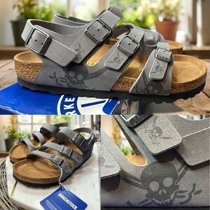 🆕🔥 NWT KIDS BIRKENSTOCK SANDALS Dark Skull Gray Regular Fit  Size 37 US 4